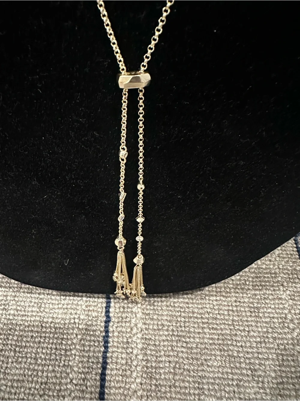 Kendra Scott Gold Double-Tassel Lariat Necklace - Picture 3 of 4